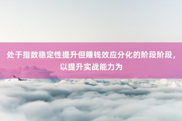处于指数稳定性提升但赚钱效应分化的阶段阶段，以提升实战能力为